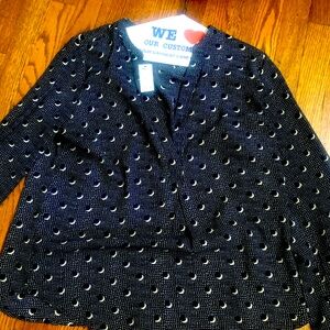 New with tags half moon print Limited blouse